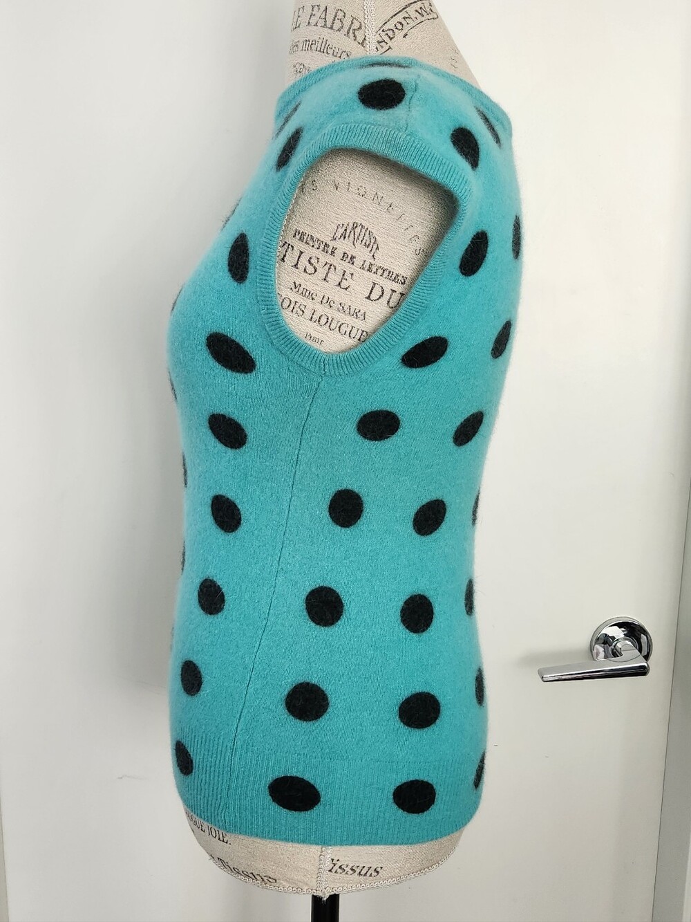 80s Polkadot Lamb Wool Sweater Vest - Picture 2 of 8